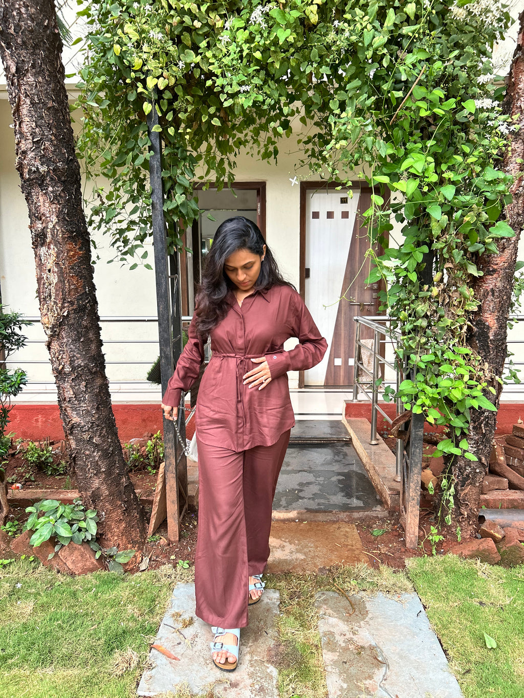 Chocolate Brown Drawstring Co-ord Set