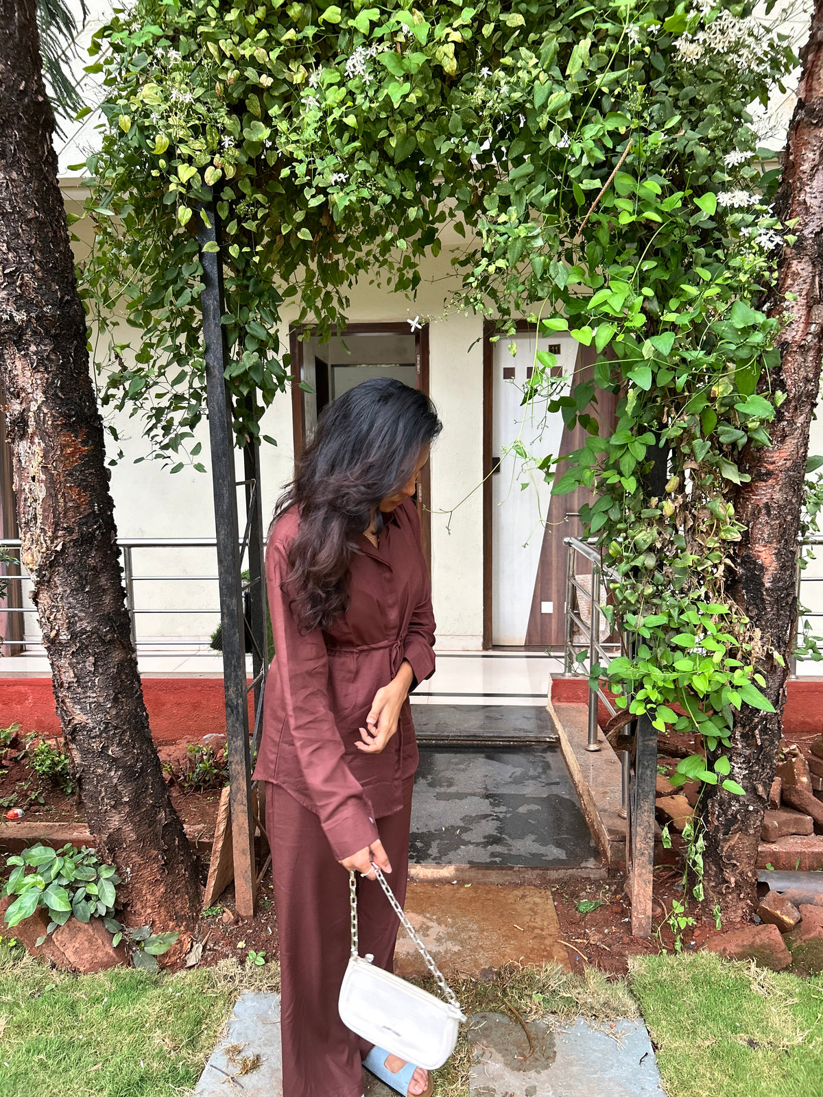 Chocolate Brown Drawstring Co-ord Set