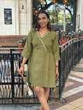 Summer dress with flower hand-embroidery