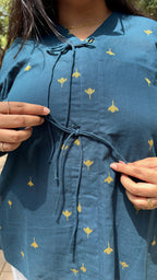 Handloom doby top with bow detailing