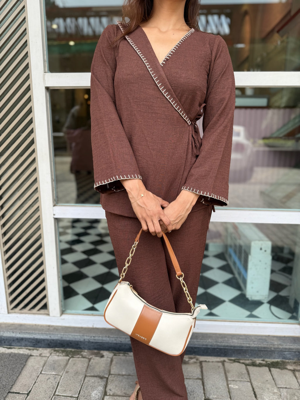 Mocha Co-ord Set | Minimal Chic Lounge & Brunch Outfit - LoveForTextile