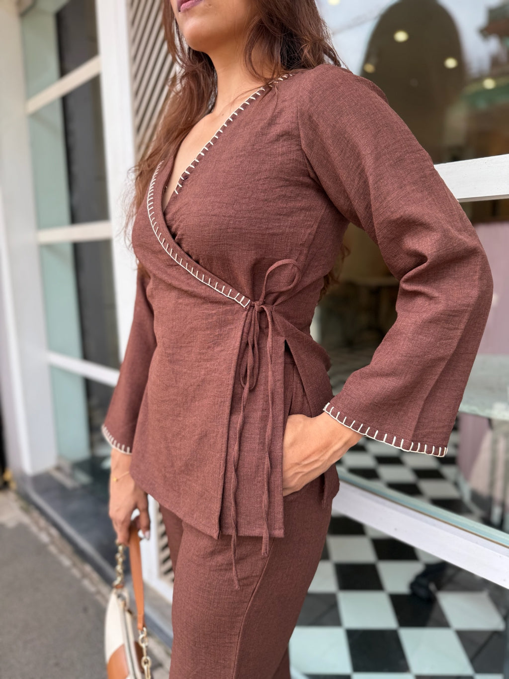 Mocha Co-ord Set | Minimal Chic Lounge & Brunch Outfit - LoveForTextile