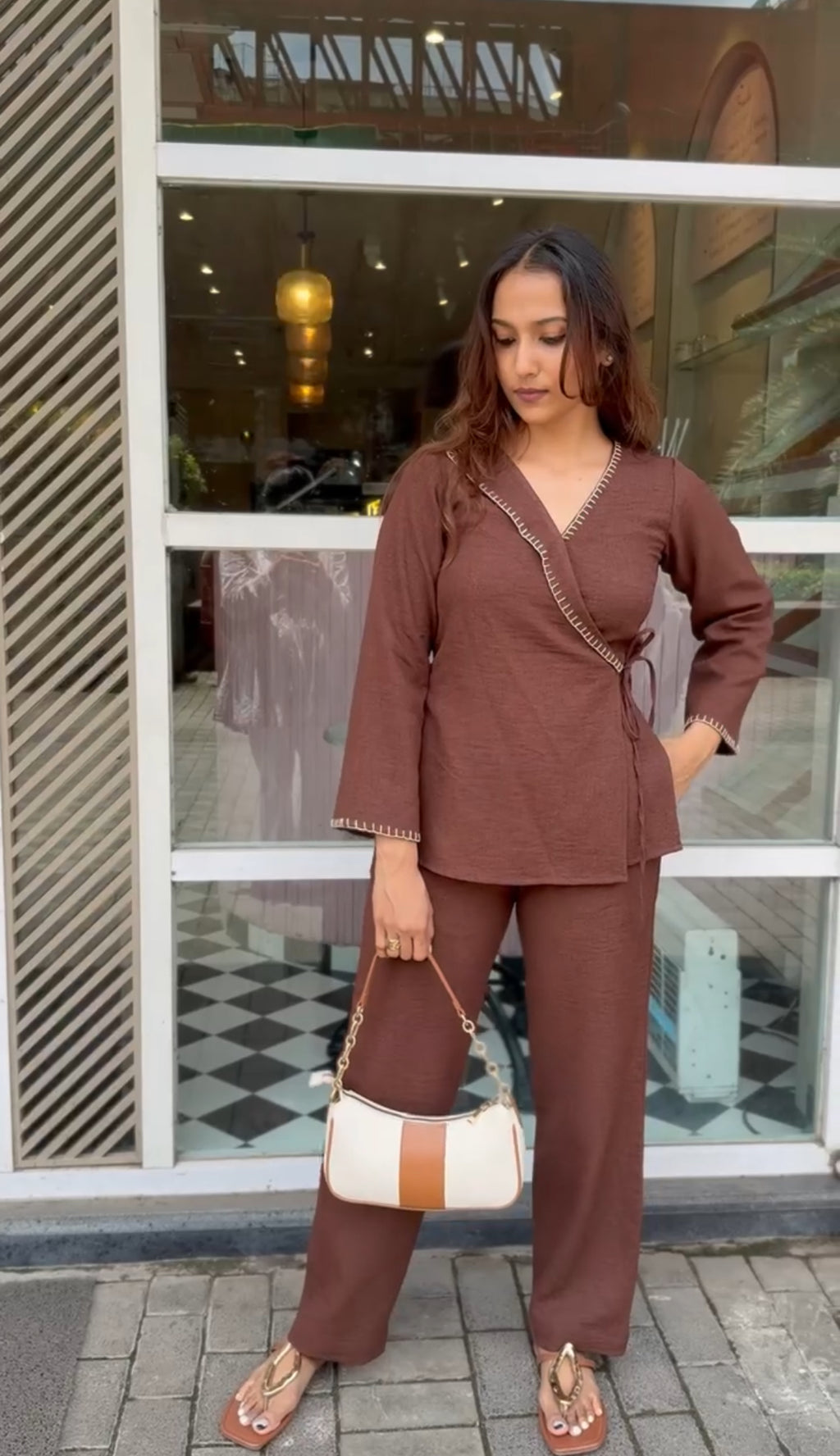 Mocha Co-ord Set | Minimal Chic Lounge & Brunch Outfit - LoveForTextile