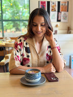 Beige Linen Printed Co-ord Set | Semi-Formal Office Wear - LoveForTextile