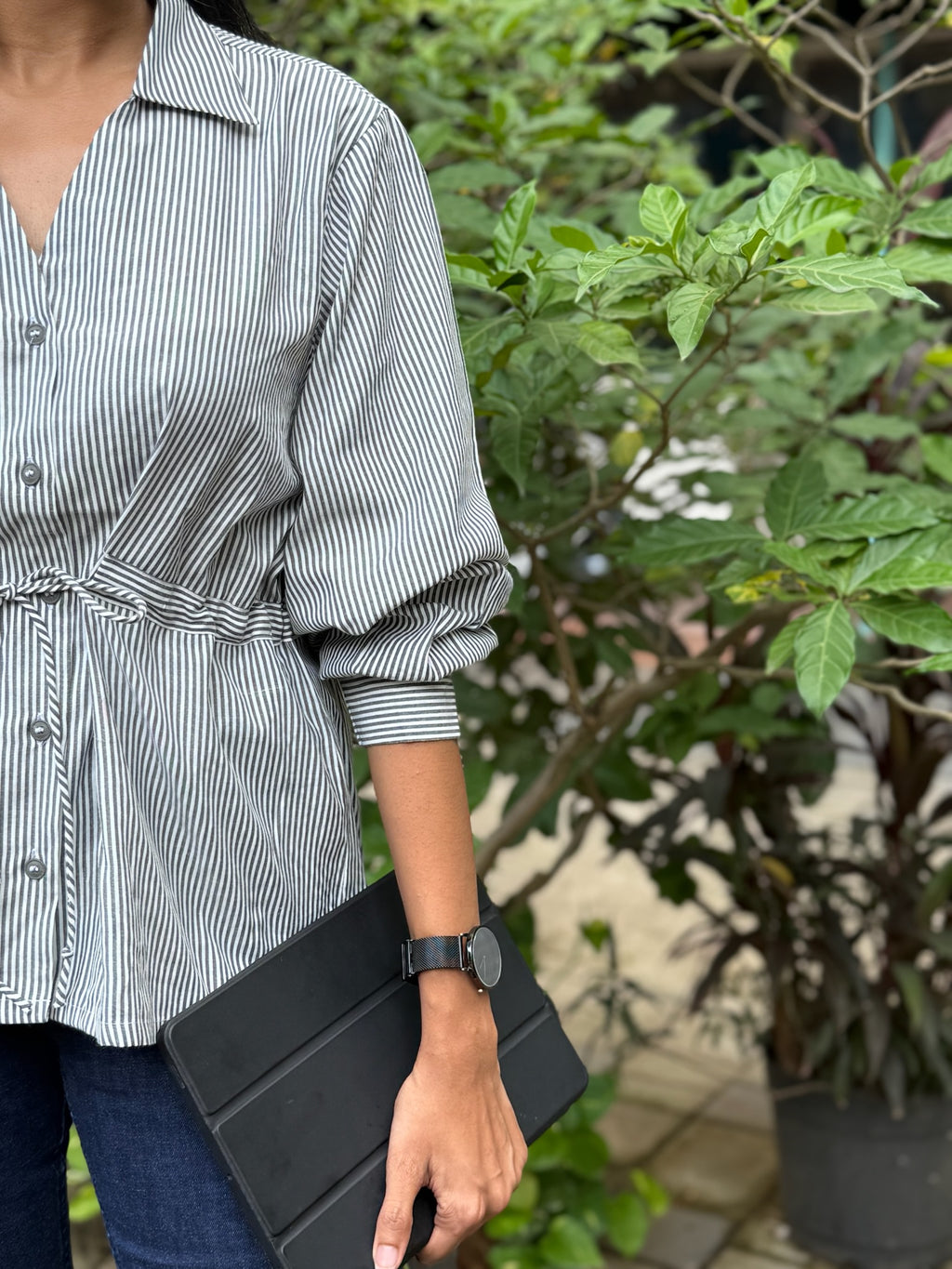 Formal Striped Top for Women | Premium Fabric Office Wear - LoveForTextile