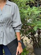 Formal Striped Top for Women | Premium Fabric Office Wear - LoveForTextile