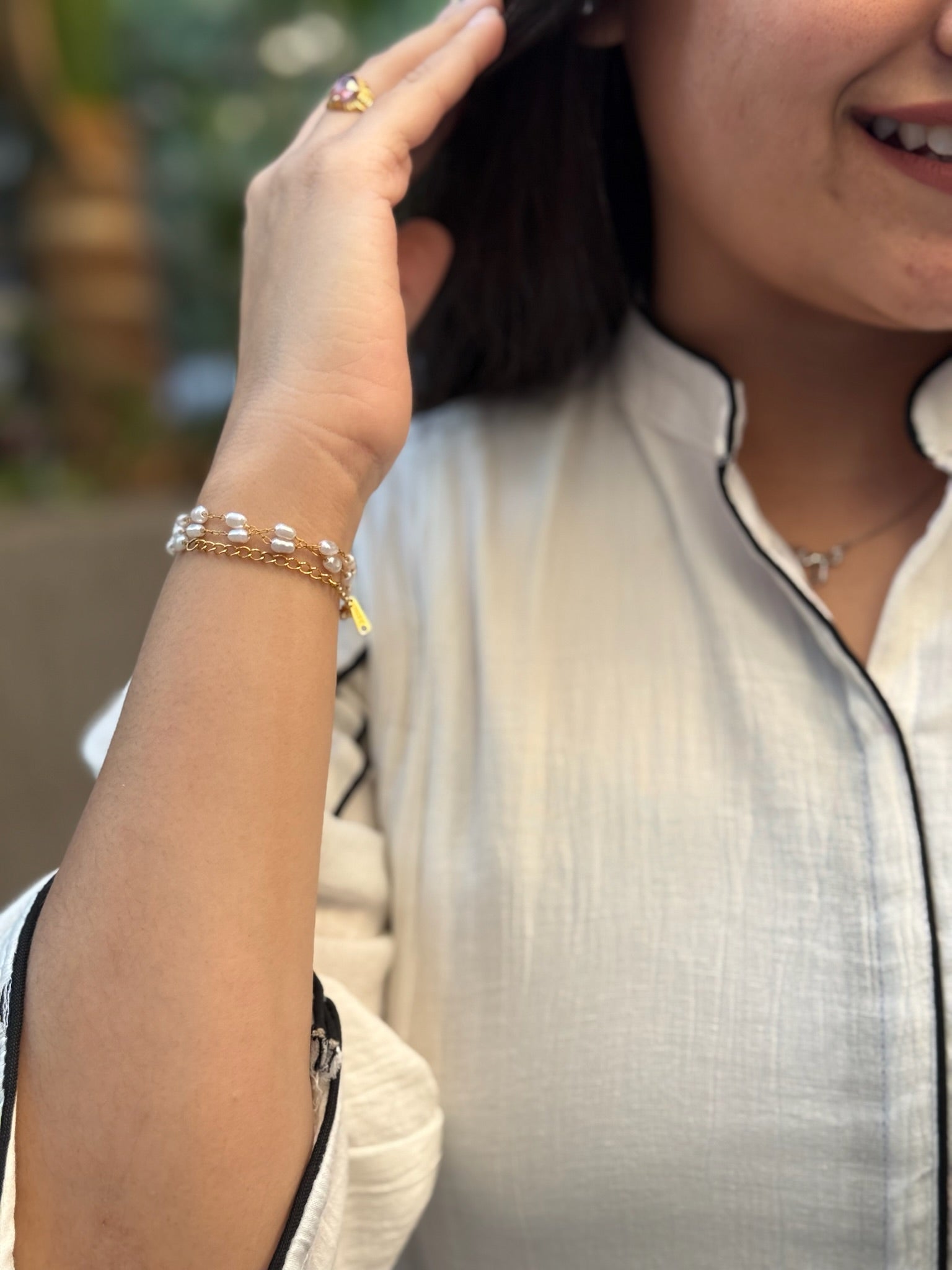 White Color-Block Midi Dress | Cotton Summer Dress - LoveForTextile