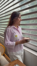 Pink Floral Crop Shirt for Women | Casual Everyday Wear