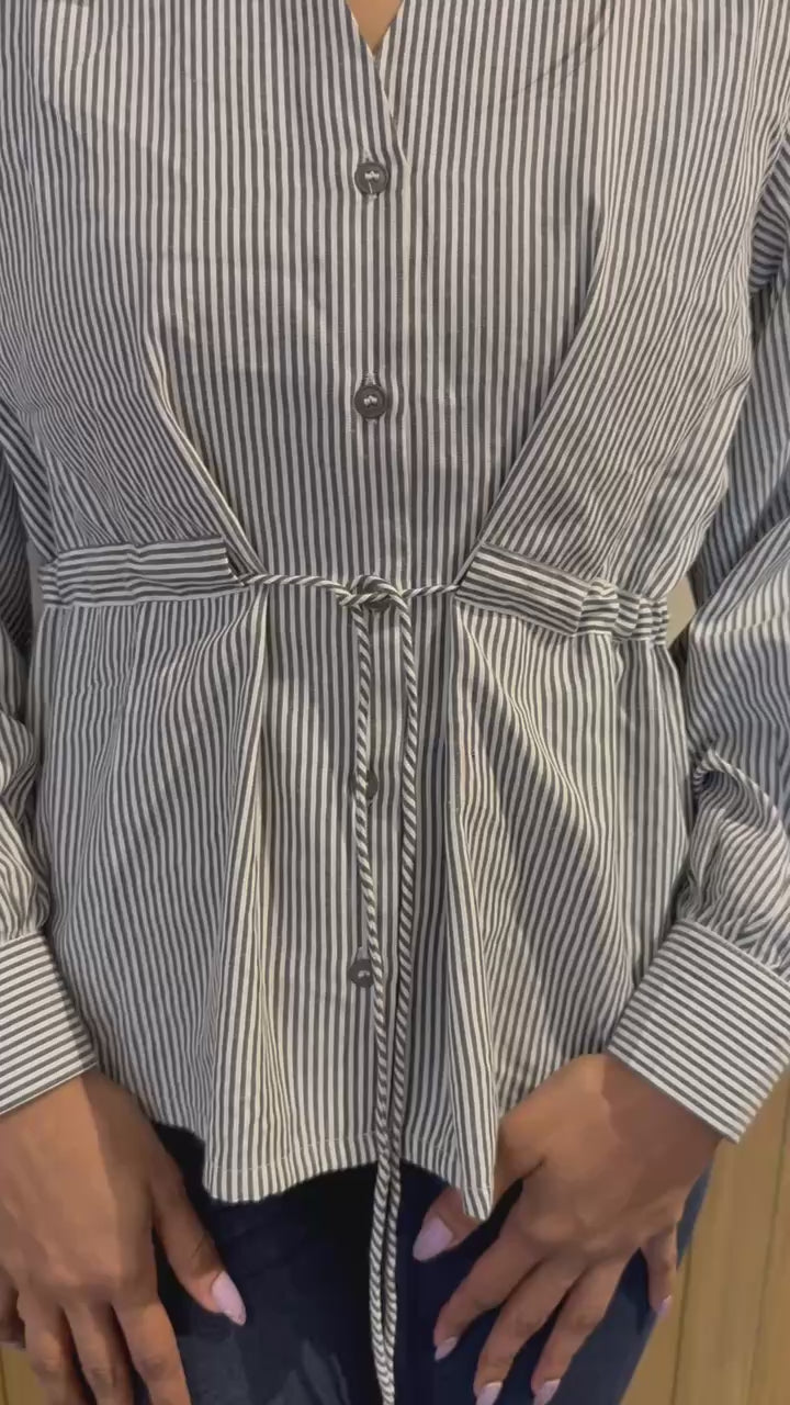 Formal Striped Top for Women | Premium Fabric Office Wear