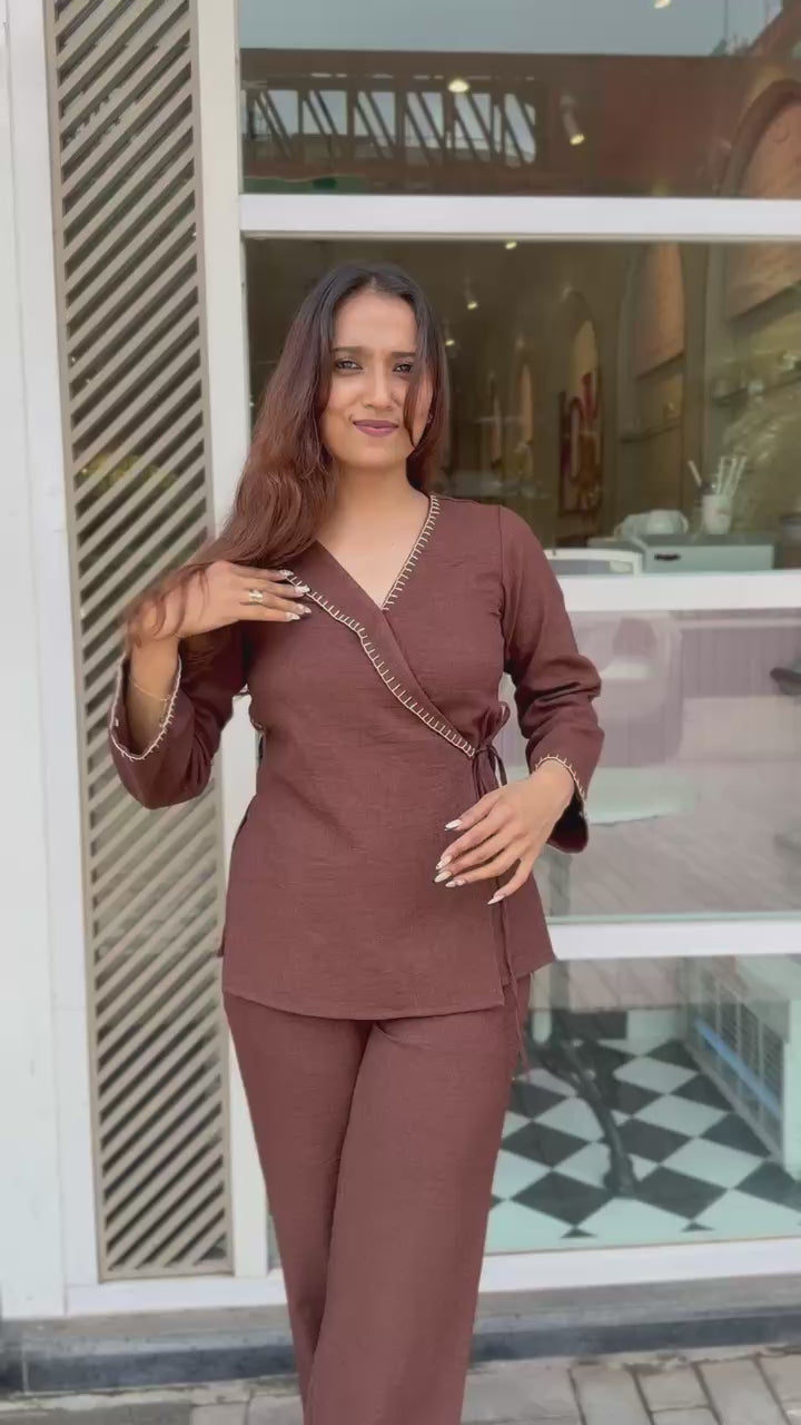 Mocha Co-ord Set | Minimal Chic Lounge & Brunch Outfit