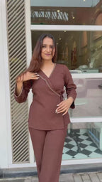 Mocha Co-ord Set | Minimal Chic Lounge & Brunch Outfit